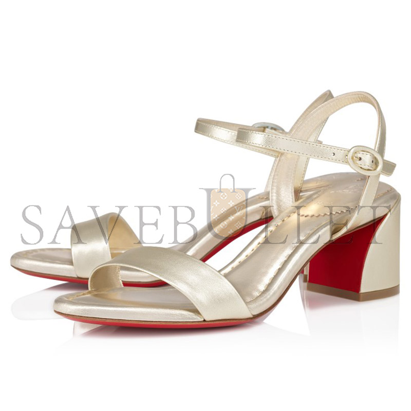 Ch**an louboutin miss jane metallic red sole ankle-strap sandals
